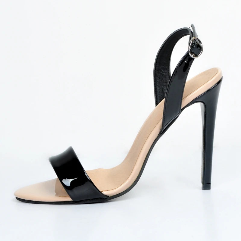 

Simple Women Sandals High Heels Stilettos Fashion Summer Shoes Black And Nude Slingbacks Stilettos Heels Plus Size 34-45