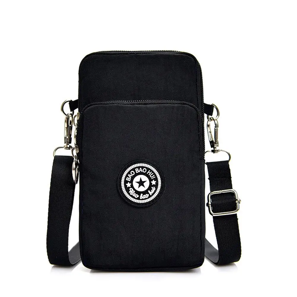 Женская дорожная сумка-мессенджер в Корейском стиле, одноцветная вертикальная сумка для мобильного телефона, на одно плечо, для отдыха, для путешествий, мини-сумка - Цвет: Black