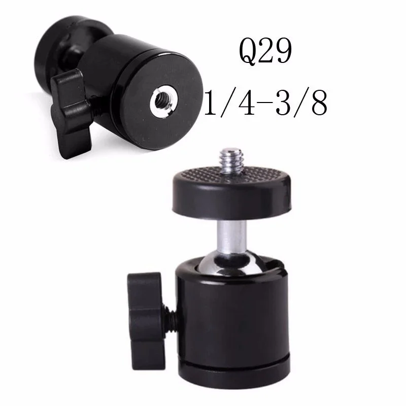 360 градусов Поворотный мини шаровая Головка 1/4 ''и 3/8'' винт для камеры штатив
