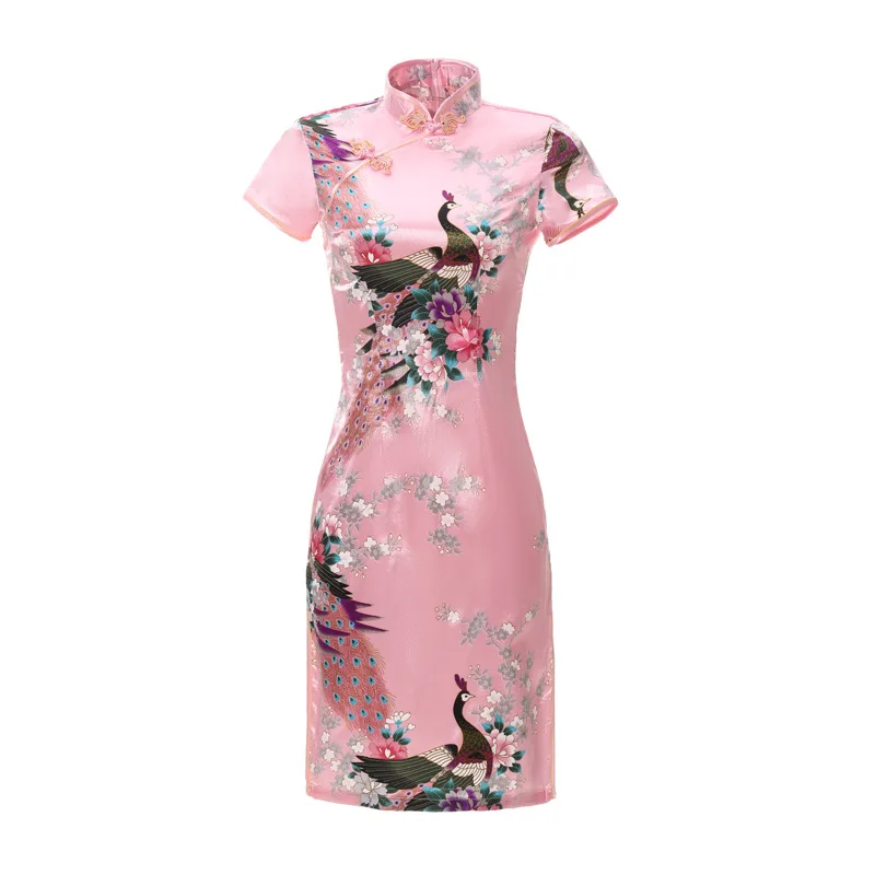 Женское облегающее платье Qipao черное с коротким рукавом и принтом 6XL | Женская