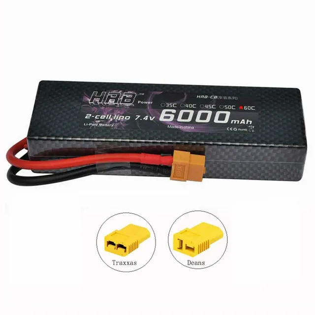 HRB 2S 7.4V 6000mAh 50C Hardcase Lipo HRB 2S 7.4V 6000mAh 50C Hardcase Lipo