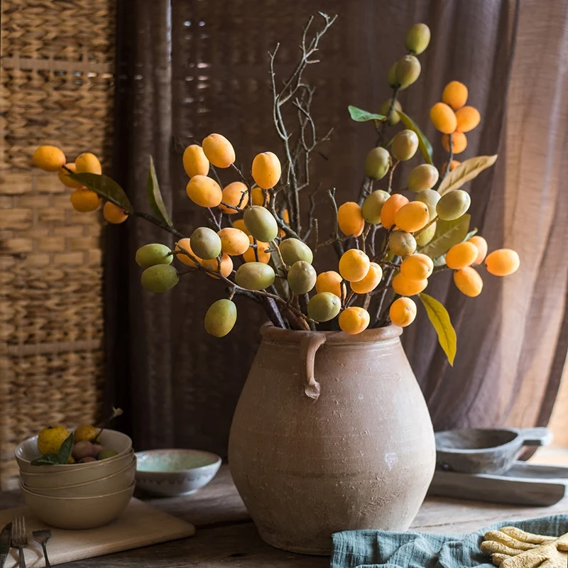 

5 Pcs/Lot Artificial Hazelnut Branches Decorative Fruit Fake Plants