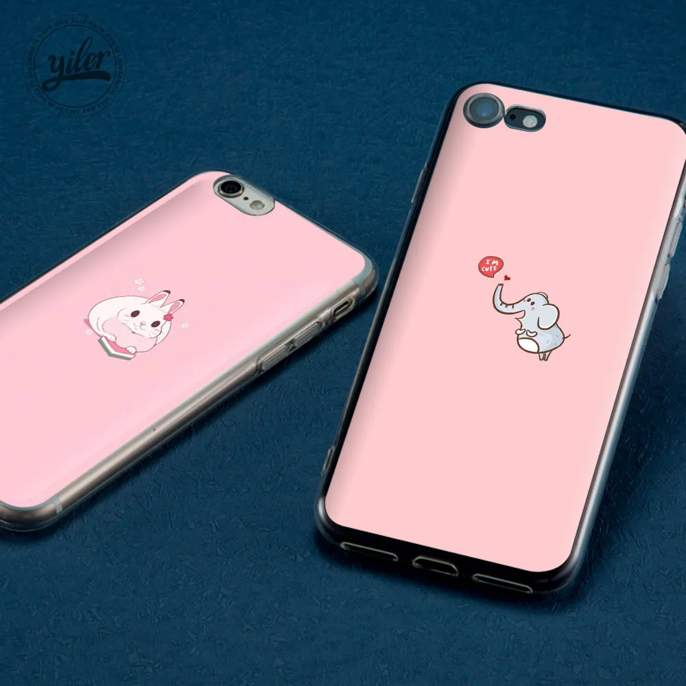 

Cute Pink elephant for Funda iPhone XS Max Case Funny rabbit case for iPhone 6 Cases for iPhone 5 5S 6S 7 8 Plus X XS XS Max XR