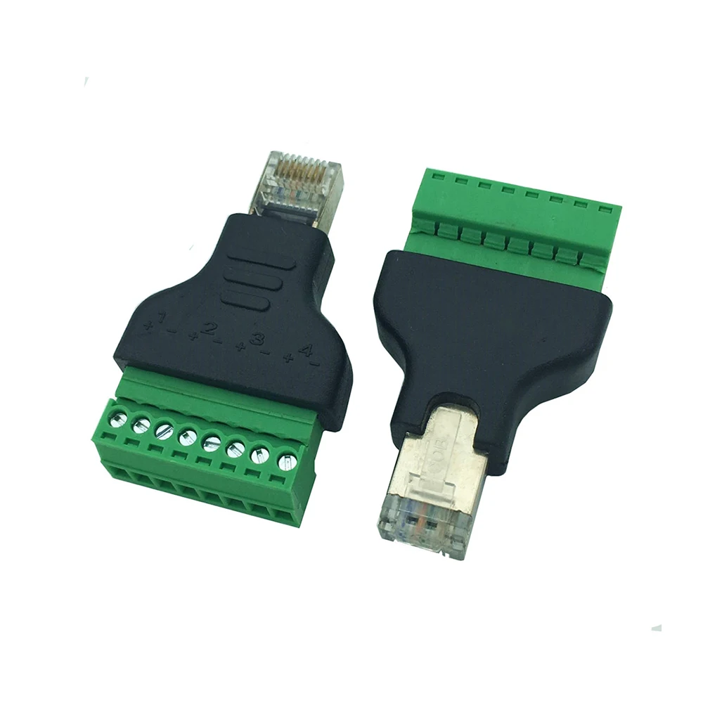 Новый Ethernet RJ45 штекерным AV Винтовые клеммы коннектор адаптер сот радио