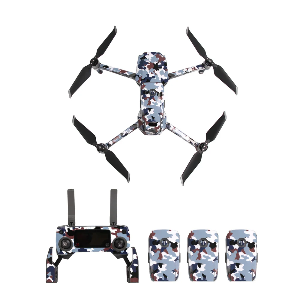 

Blue camouflage PVC Decal Skin Sticker For DJI Mavic 2 Pro and Zoom Drone body +Remote Controllers+Battery Drone Accessories