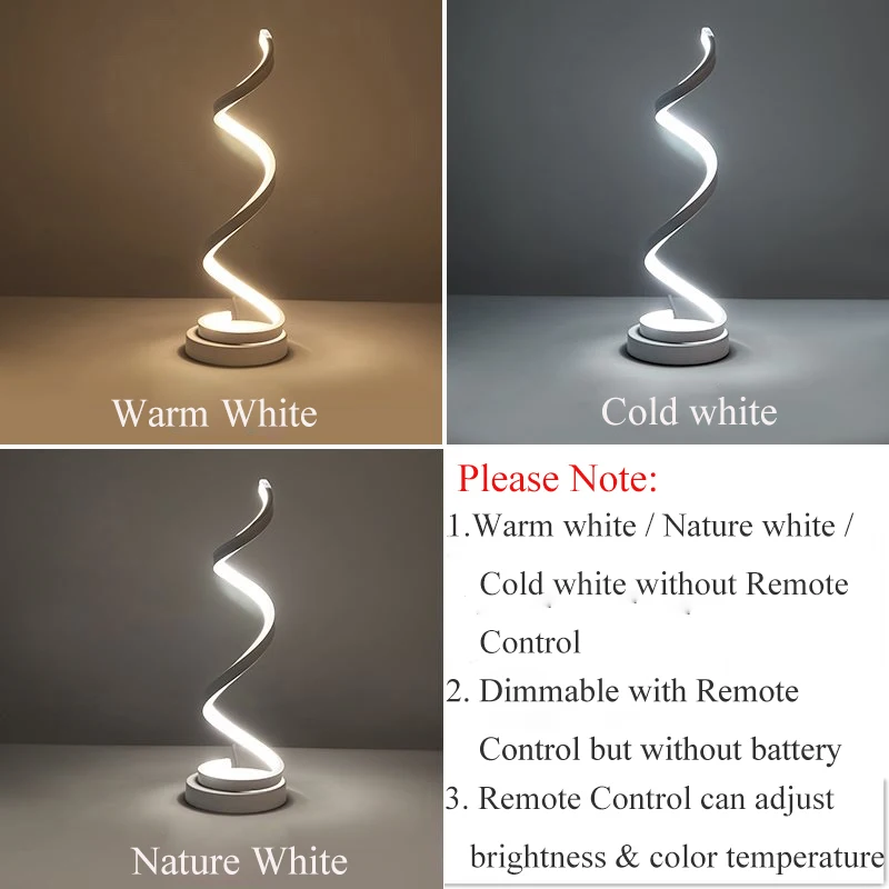 Modern LED Table Lamp Bedroom Reading Desk Light Bedside Lamp Study Eye Protect US/EU Plug Dimable 6