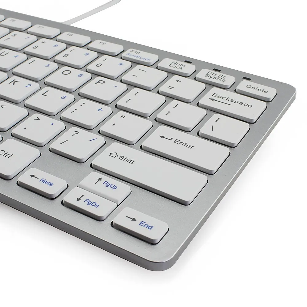 CHUYI Wired Ultra-Thin Keyboard 78 Keys Scissor USB 2.0 Mini Silent Office Multifunctional Keyboard For IMac Laptop Desktop