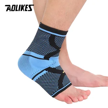 Aolikes 1Pcs Hoge Elastische Nylon Enkel Ondersteuning Brace Badminton Basketbal Voetbal Fitness Protector Enkelbrace Ondersteuning