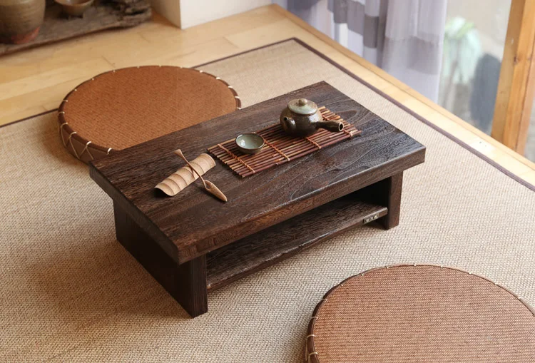 Oriental Antique Furniture Design Japanese Floor Tea Table Small Size 60*35cm Living Room Wooden Coffee Tatami Low Table Wood