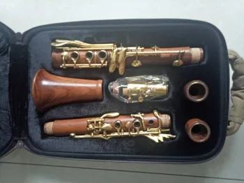 

High Quality Rose Ebony Wood Bb Clarinet 17 Keys New Type Professional Clarinet Silver Keys Red Clarinet With Case