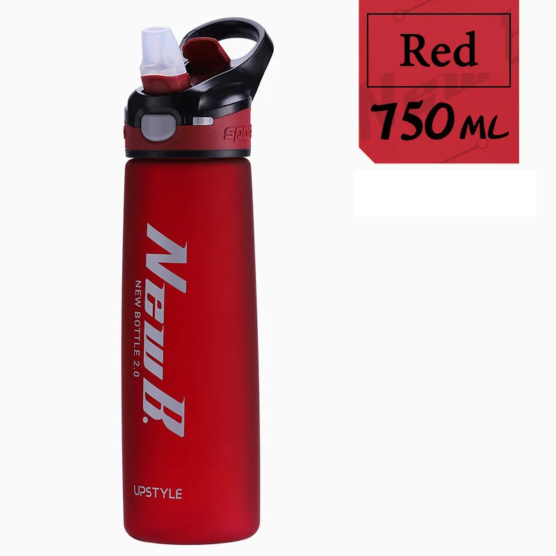 Red-750ml 750/600 мл сывороточный протеин порошок спортивный шейкер бутылка для Бутылки для воды с трубочкой для отдыха на открытом воздухе Портативный посуда Тритан Пластик - Цвет: Red-750ml