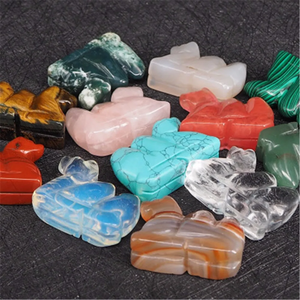 

Druzy 12PC Natural Crystal Stone Carving Camel Adornment 33*50MM Camel Pendant for Necklace Making Home Decoration