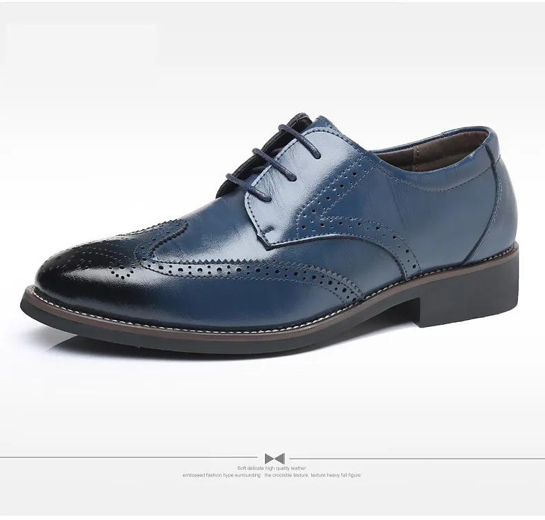 Merkmak/Мужские модельные туфли из натуральной кожи; классические мужские туфли с перфорацией типа «броги»; оксфорды на плоской подошве для свадьбы, вечеринки, офиса, бизнеса