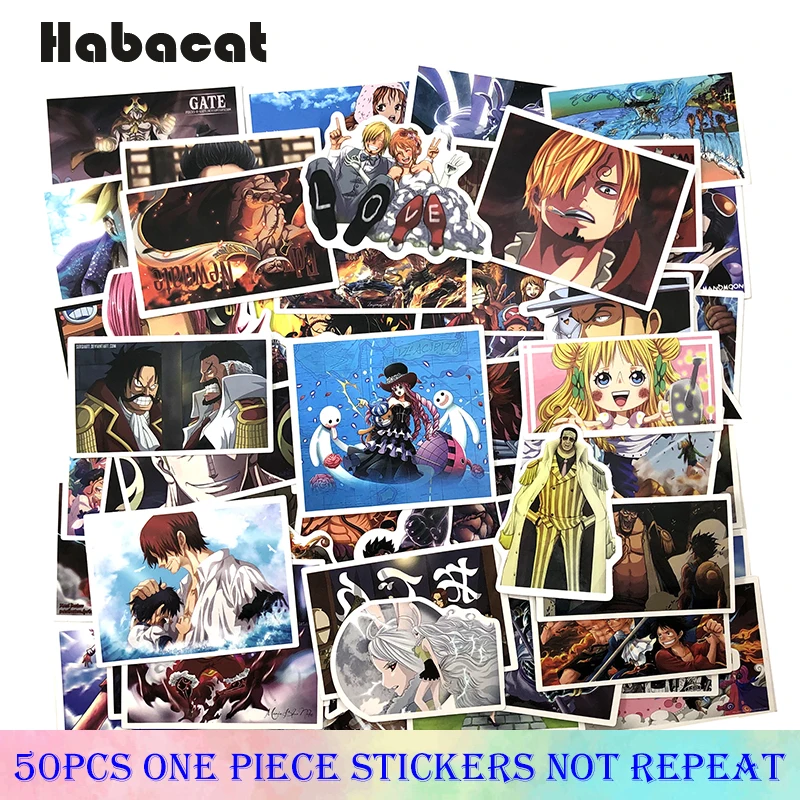 

50Pcs/Lots One Piece Graffiti Stickers Japanese Anime Stickers For Motorcycle Notebook Luggage Bicycle Skateboard Pegatinas