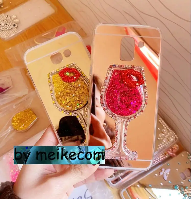 

Dynamic Quicksand Mirror Phone Case For Nokia 5 3 8 Glitter Diamond Lip Cover Cases For Nokia 6 2017 2018
