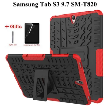 

Silicon Shockproof Back Case for Samsung Galaxy Tab S3 9.7 inch T820 T825 Stand cover for Samsung Tab S3 9.7 case+Film+Pen