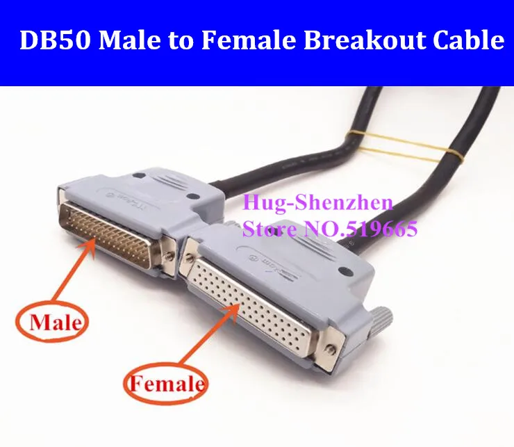 

DB50 D-SUB DR-50 50 pins Male to Female Signal Terminal Breakout Connector Date adapter wire Cable 0.5M/1M/3M/5M