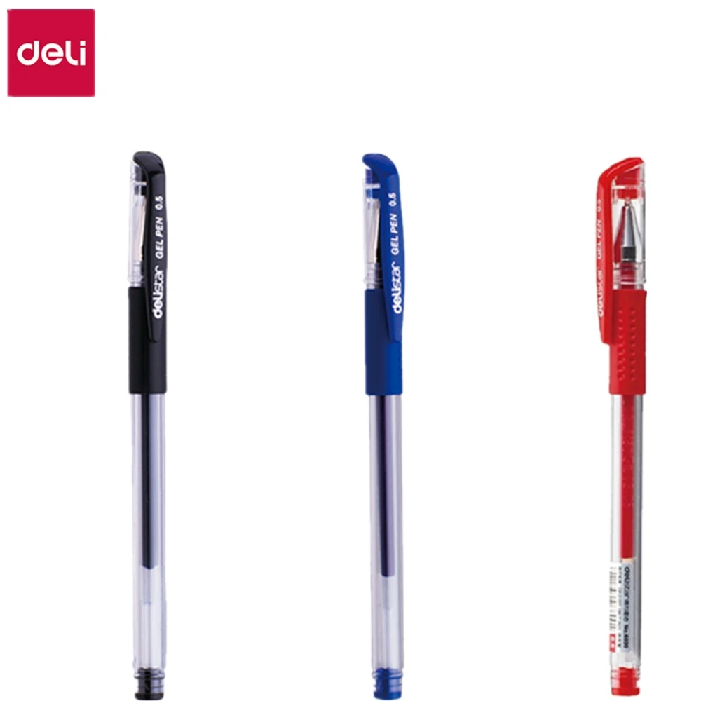 

Deli Gel Pen 0.5mm Business pen student Black Blue Red 12 pcs/box E6600