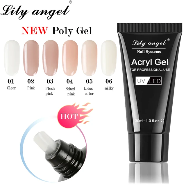 Lily Angel Acryl Gel Crystal Nail Poly Gel 30ml UV Nail Gel Quick ...