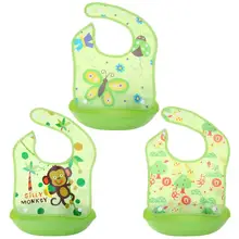 Детские слюнявчики для мальчиков и девочек, силиконовые водонепроницаемые съемные моющиеся модные Слюнявчики с изображением животных для кормления