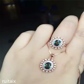 

KJJEAXCMY boutique jewels 925 Sterling silver inlay natural star sapphire alloy necklace + pendant + ring female flower language