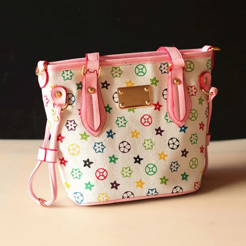 

PU leather printing floral printing princess children school bags kids messenger crossbody pouches for kindergaten baby girls