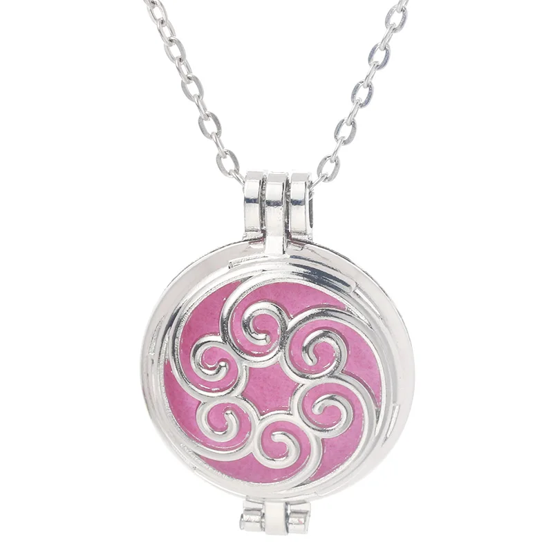 Fine Pattern Aromatherapy Diffuser Necklace Locket Pendant Perfume