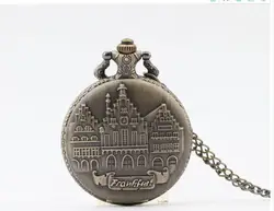 Ретро герб Германии выбивает кварцевые карманные часы аналоговый кулон ожерелье унисекс Fob часы цепи подарок часы