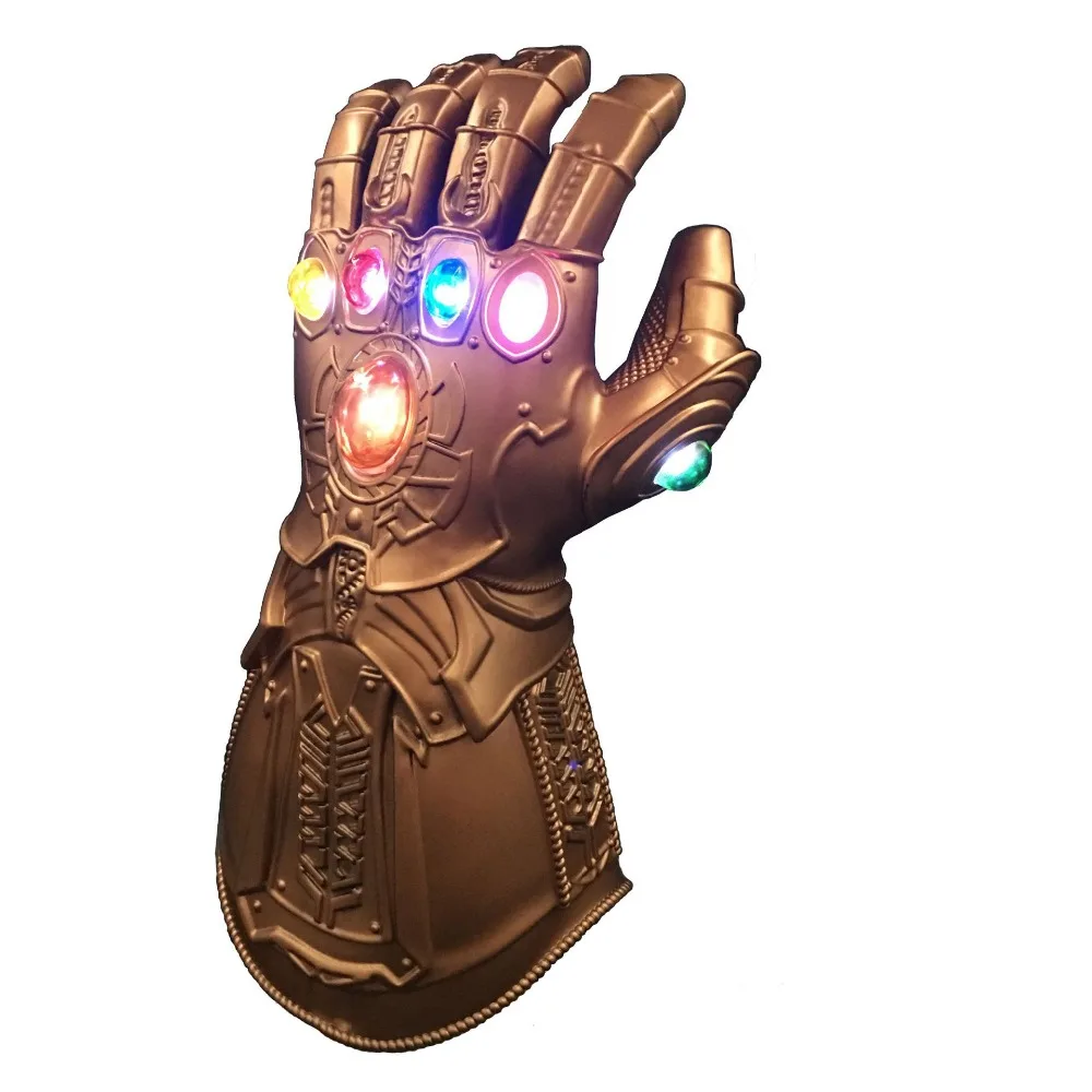 

LED Light Thanos Infinity Gauntlet Avengers Infinity War Cosplay LED Gloves PVC Action Figure Model Toys Gift Halloween Props