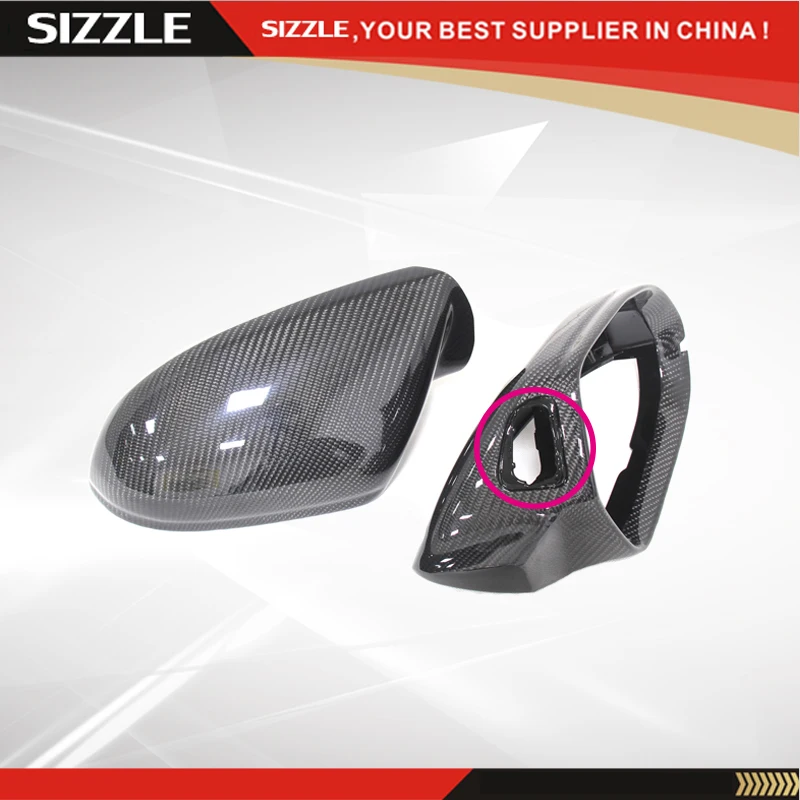 Replacement Style Carbon Fiber Rear View Side Mirror Cover For Audi A6