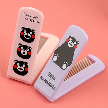 

200pcs 2 in 1 Cute Mirror Comb Set Cartoon Animal Mini Stainless Steel Compact Makeup Comb Travel Portable Foldable Mirror Comb
