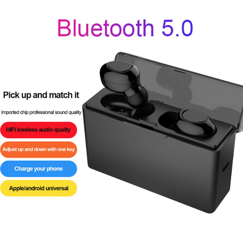 

T3 TWS Wireless binaural Earphones Min Bluetooth 5.0 Earbuds Waterproof Sports HiFi Headset with 2300mAh Charging Box