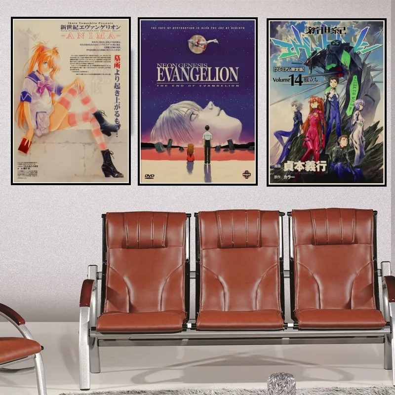 

Neon genesis evangelion the end of evangelion Vintage Retro Adornment Poster Home Decor Character Classic Posters wallsticks