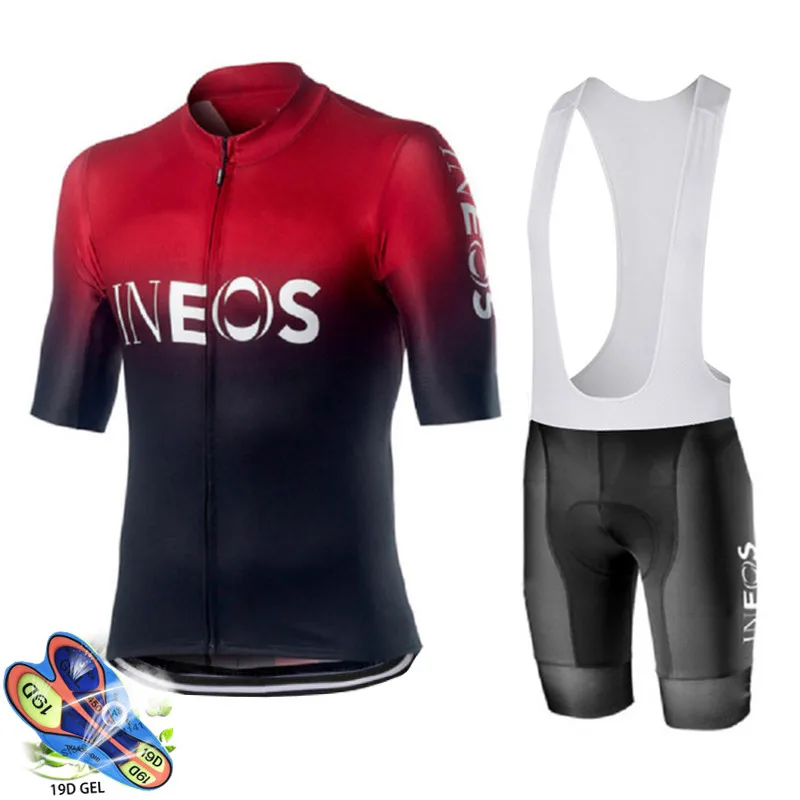 

2019 Cycling Jersey Set INEOS Short Kit Men Summer Short Sleeve Tops Breathable bicycle Cycling Clothing Polyester Quick-Dry