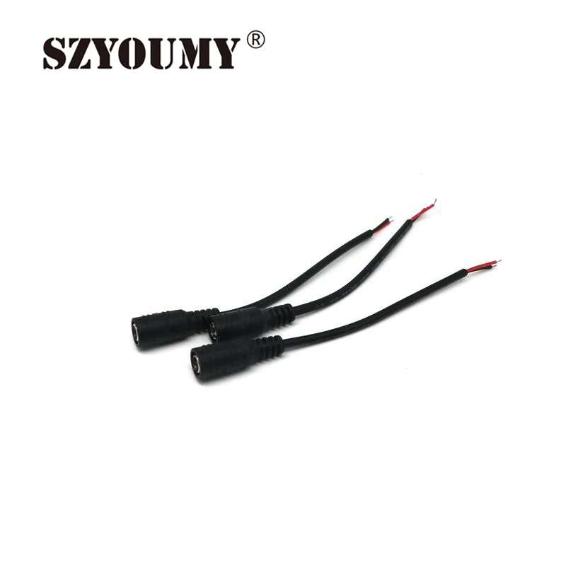 

SZYOUMY 100PCS/Lot 5.5 x 2.1mm Female / Male DC Power Jack Connector Adapter Wire Cable 15cm For 5050 3528 Led Strip Light