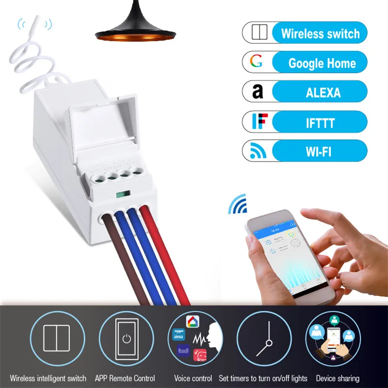 

Remote Control Wireless Switch and Waterproof Wall Receiver Kit - No Wiring Switch Light Switches Ceiling Lamps LED Bulbs