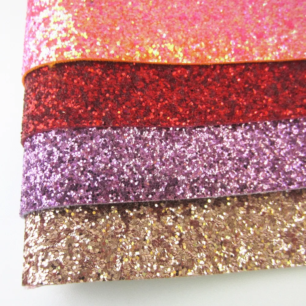 

30cm x 134cm roll chunky glitter faux leather fabric rose gold red purple matching back for DIY hair bow fabric crafts CN240