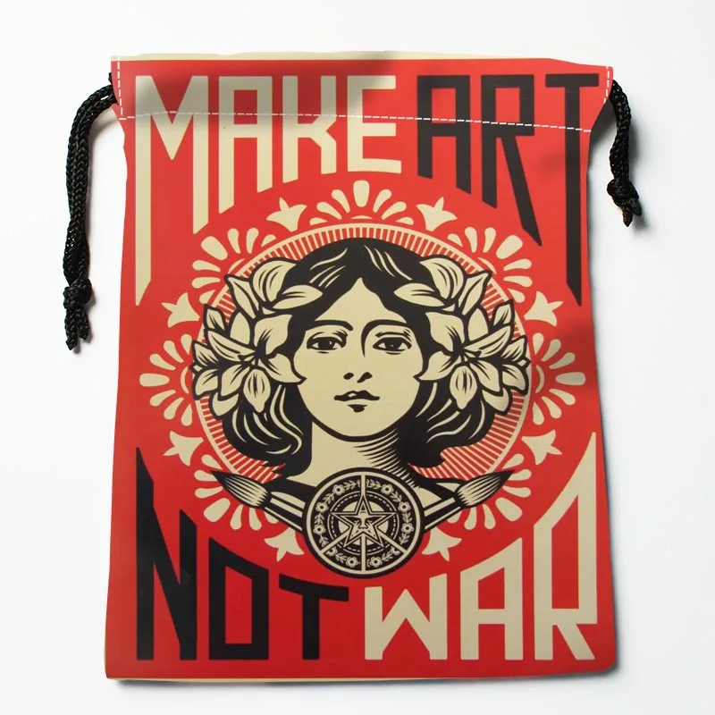 Новое поступление. Сумки с принтом Shepard Fairey на шнурке. Сумки для хранения на заказ с принтом. Сумки для хранения. Размеры: 18X22 см