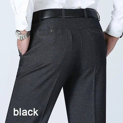Мужские брюки летние деловые мужские брюки для официального костюма Свадебные брюки для жениха мужская одежда костюм брюки чистый цвет - Цвет: 918 black