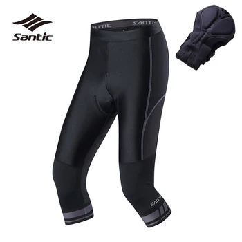 

Santic Cycling Padded Shorts Men Quick Dry Bicycle Shorts 3/4 Breathable Road Mountain Bike Padded Shorts Ciclismo Short Pants