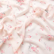 Новинка, шифоновая ткань высокого качества из вискозы, Весенняя и летняя ткань с принтом, розовая, маленькая, с цветочным рисунком, высокого качества
