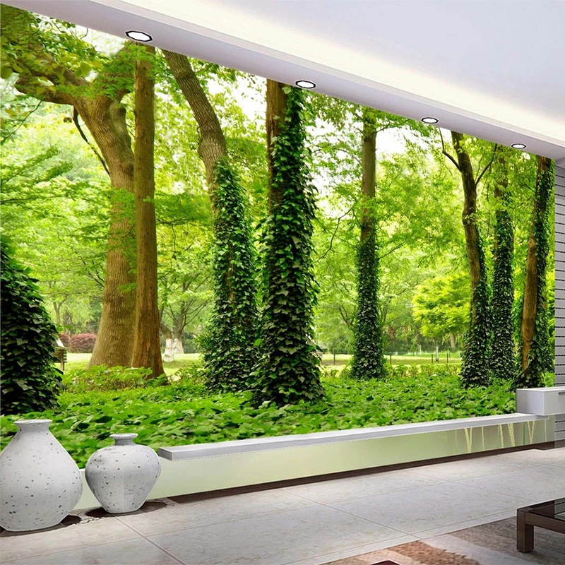 Пользовательские Настенные обои для стен 3D соломенные зеленые лесные деревья живопись фото нетканые обои для гостиной декоративный фон