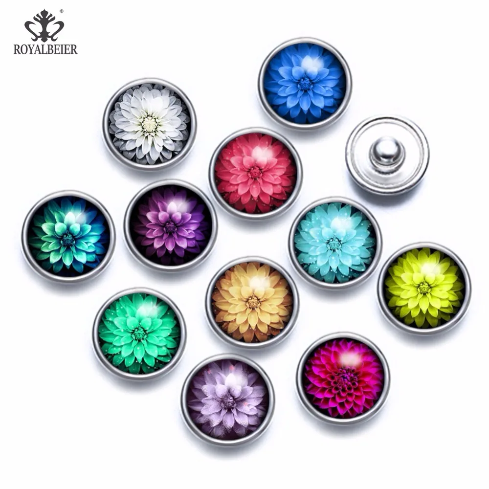 12PCs Snap Nice Buttons Fit Snap Bracelets Christmas Pattern 18mm Mixed
