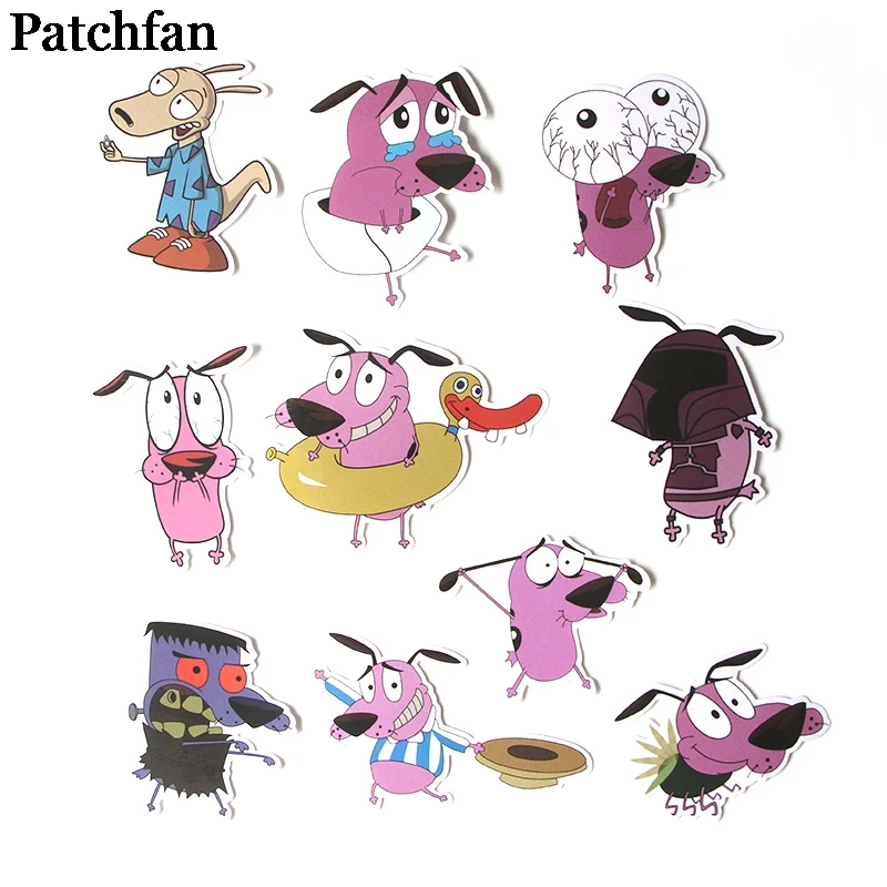 Patchfan 38 шт. смелость трусливая собака наклейки для скрапбукинга DIY ноутбук скейтборд мотоцикл украшения дома настенные значки A2010