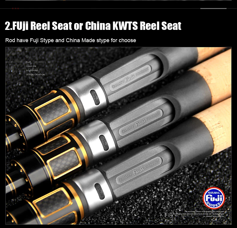 RoseWood 2 Sections High Carbon Super Power H XH Action 2.1m 2.4m Casting Rod Lure Fishing Pole With FUJI Type  (5)