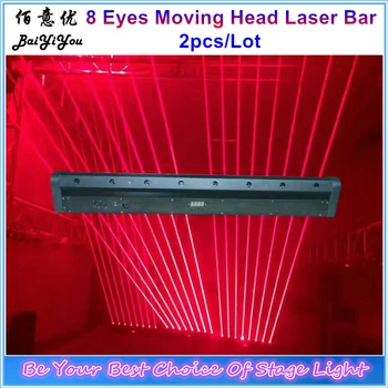

2pcs/Lot DJ 8 Eyes Moving Head Laser Beam Bar Light RGB Single Color Eight Heads Rotating Beam Laser Strip Bar Light