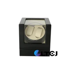 Деревянные, с автоподзаводчиком, LTCJ деревянный автоматический поворот 2+ 0 часы намотки чехол для хранения дисплей коробка(BW