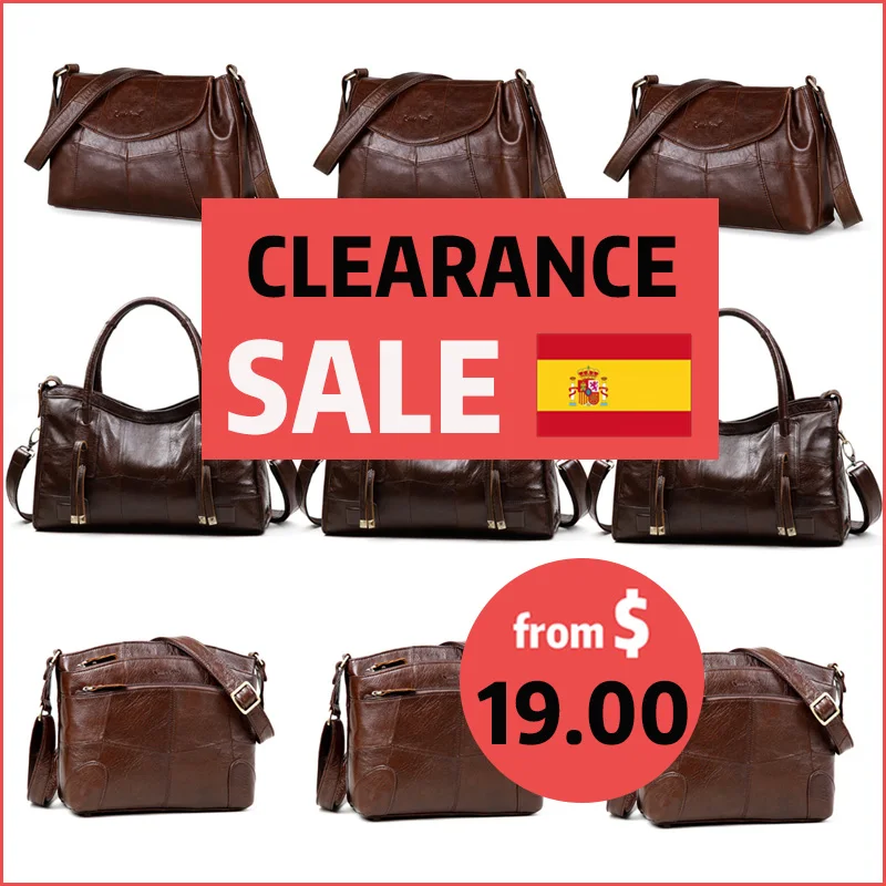 

Clearance Ship from Spain Genuine Leather Women Handbag Brand Female Shoulder Bag Vintage Messenger Bag Crossbody Bags Totes