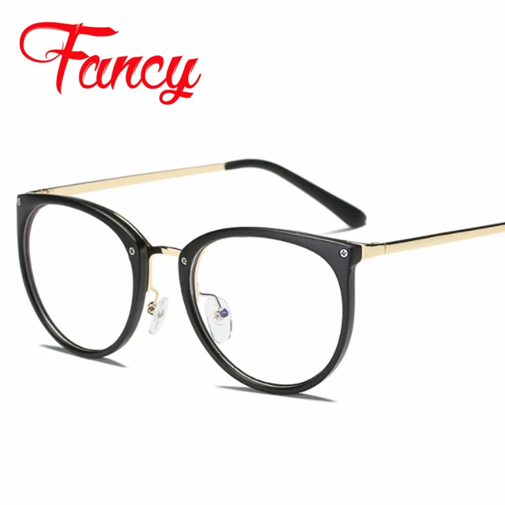 

Computer Glasses Anti Blue Anti Radiation Transparent Women's Frame Round Eyeglasses Oversized Cat Eye Glasses Clear Lens