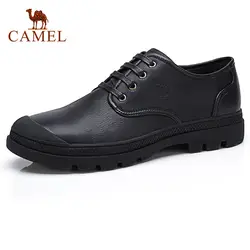 CAMEL/деловые черные мужские туфли из натуральной кожи в стиле ретро, удобные осенние мужские деловые туфли на шнуровке